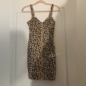 H & M cheetah zip dress
